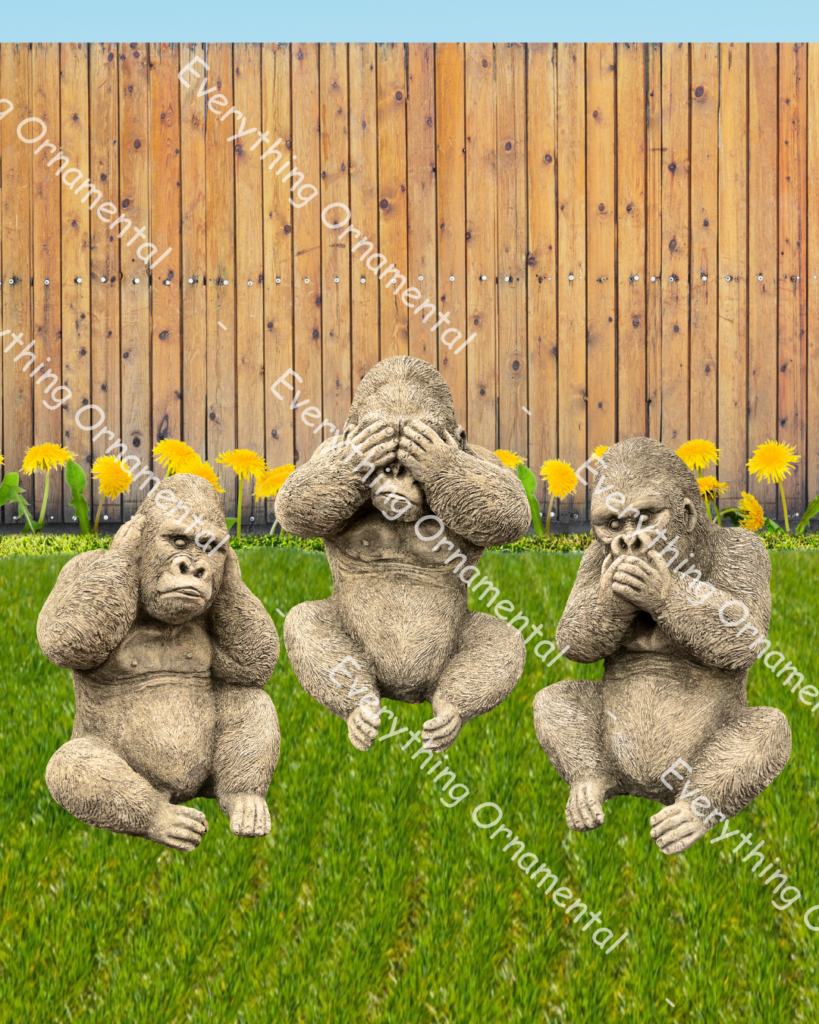 Gorilla Weihnachts-Ornament 'Delightful' – Handbemalt Auf Steinharz, 5,1x4,1 Cm | Mit Goldener Aufhängeleine | Als Geschenk Oder Deko